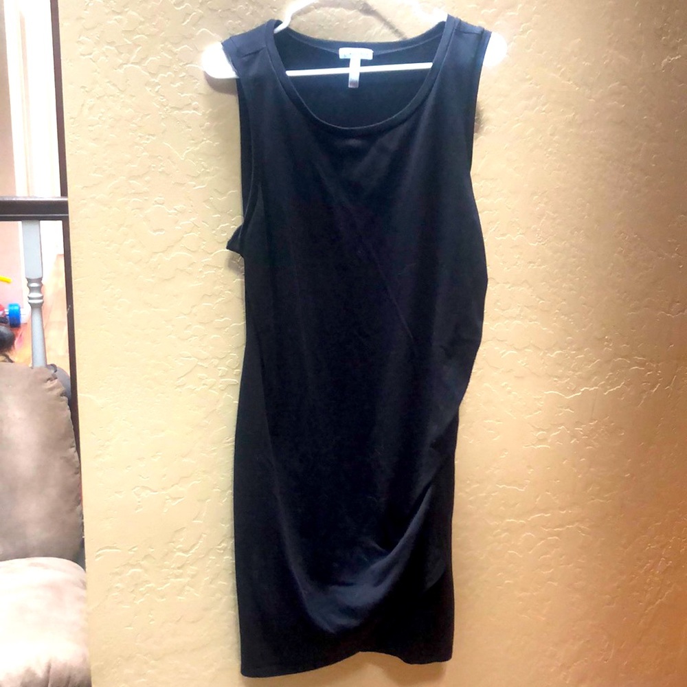Black womens 2X side sinched tank top dress